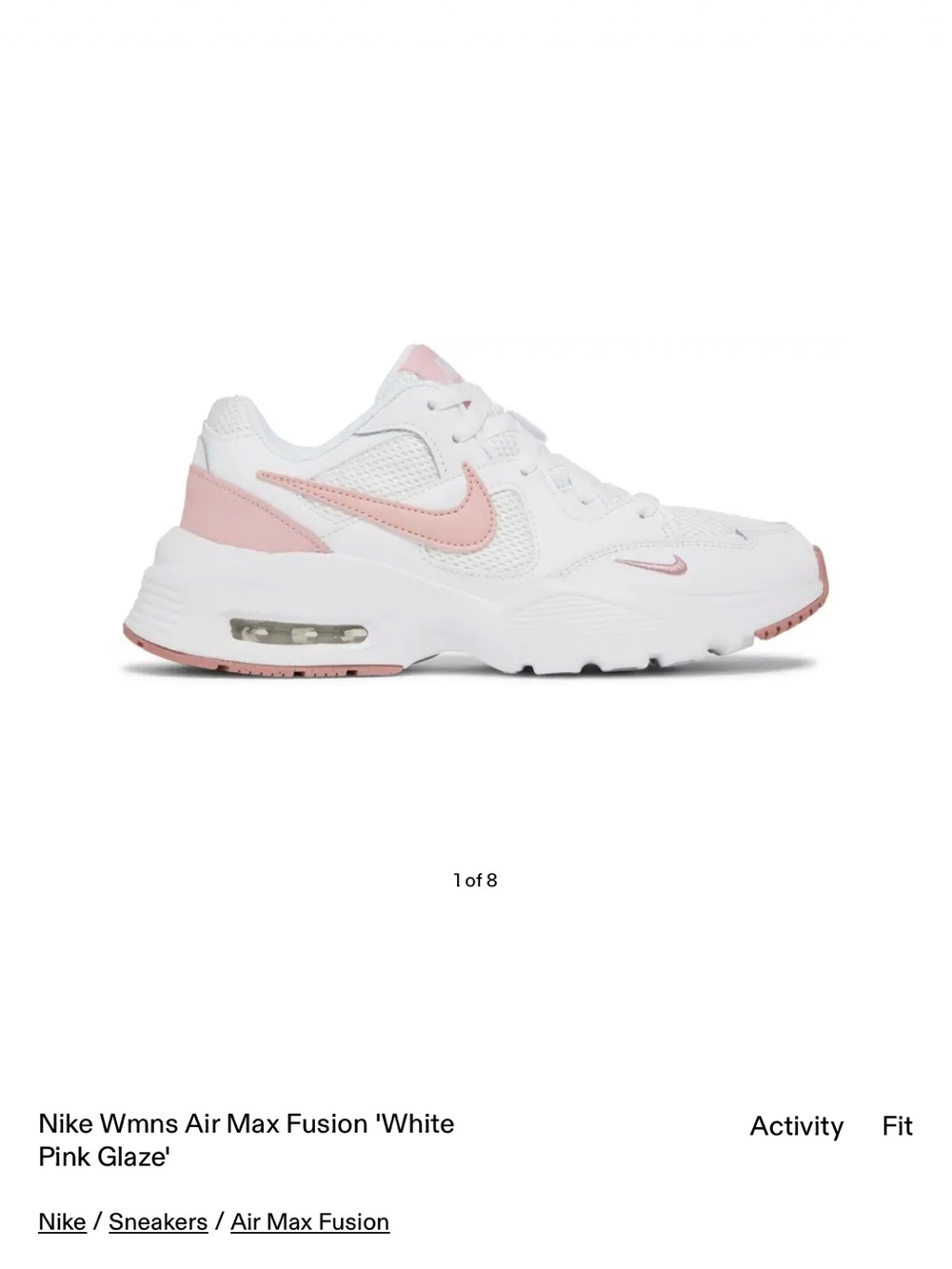 Nike Women’s White and Pink Air-Style Athletic Sneakers